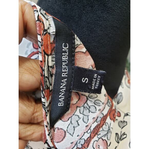 Women's Banana Republic Paisley Print Lace-Up Top with Long Sleeves Size S - Picture 3 of 5